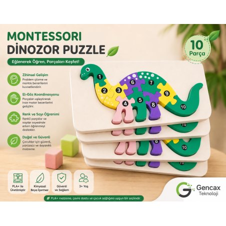 Montessori Dinozor Puzzle