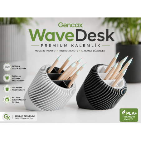 Gencax Wave Organizer Modern Masa Kalemliği