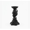 Gencax Premium siyah kurt figürlü gotik dekoratif tealight mumluk ve şamdan