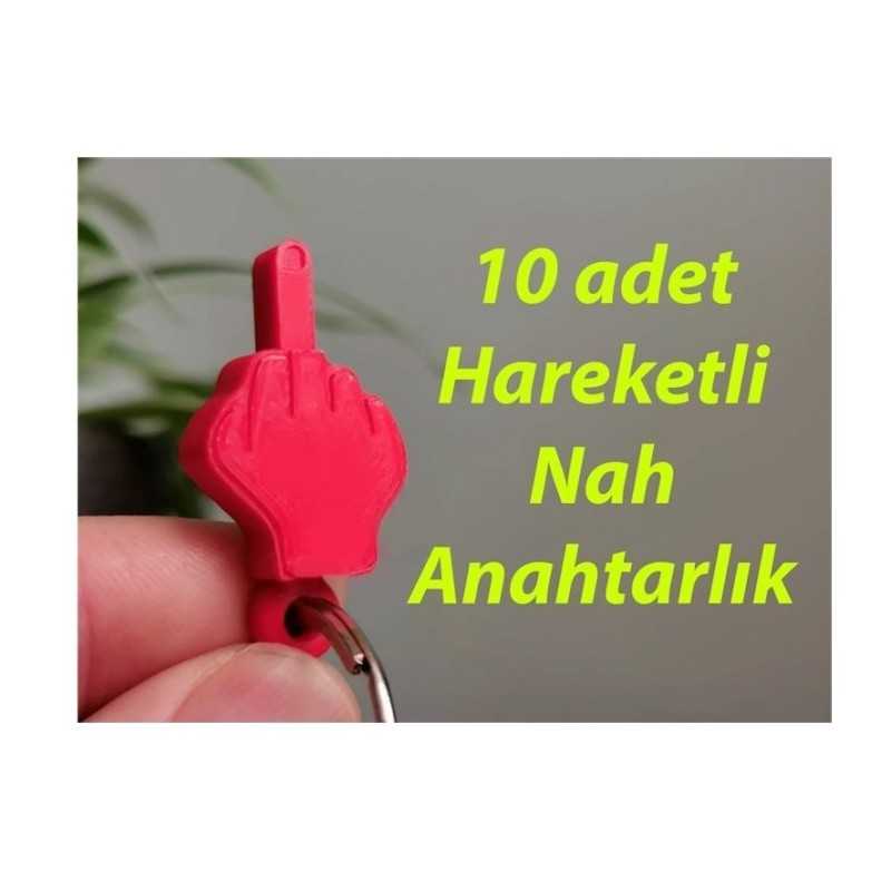 Hareketli Orta Parmak Nah Anahtarlık Hareketli Orta Parmak Nah Anahtarlık