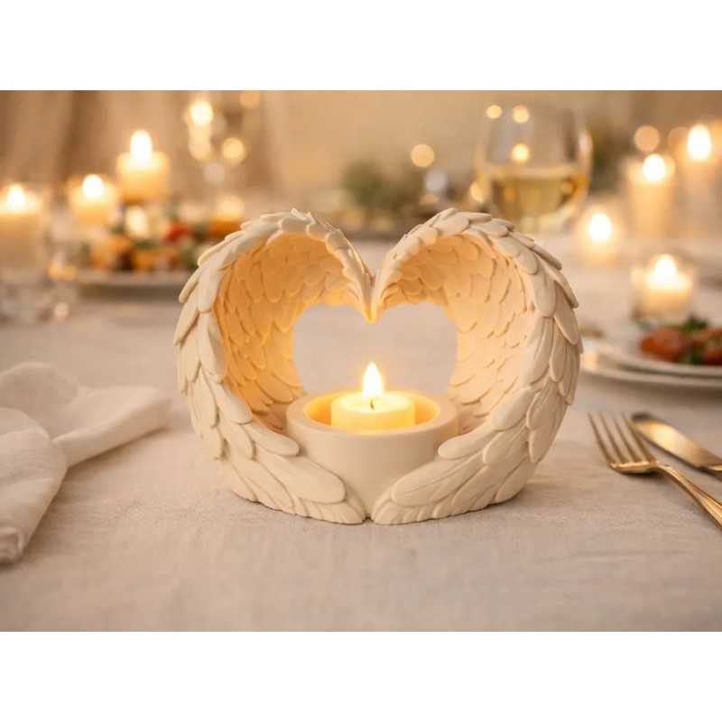 Melek Kanatları LED Mum Tutucu