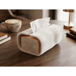 Modern Dalgalı Peçetelik | Dekoratif Minimalist Mendil Kutusu