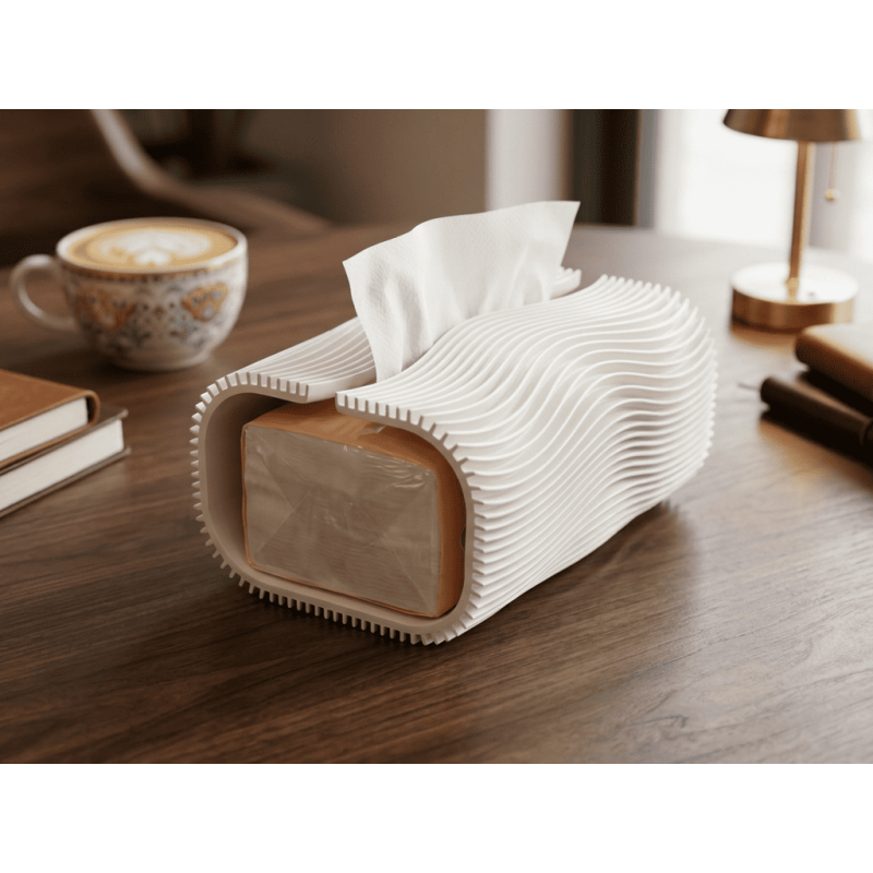Modern Dalgalı Peçetelik | Dekoratif Minimalist Mendil Kutusu