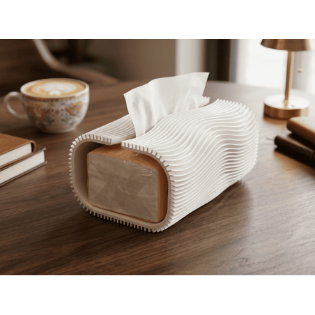 Modern Dalgalı Peçetelik | Dekoratif Minimalist Mendil Kutusu