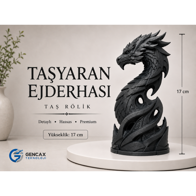 Dekoratif Plastik Ejderha Heykeli 17 cm Premium Tasarım