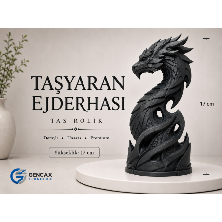 Dekoratif Plastik Ejderha Heykeli 17 cm Premium Tasarım