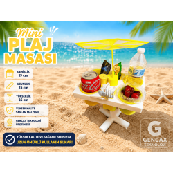 Gencax Şemsiyeli Mini Masa Plaj Piknik Kamp Bahçe Masası