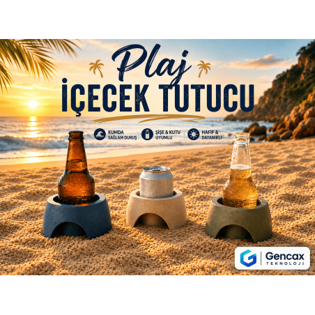 Plaj İçecek Tutucu | Kumda Devrilmeyen Şişe ve Bardak Standı | Gencax