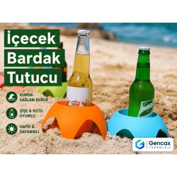 Plaj İçecek Tutucu | Kumda Devrilmeyen Şişe ve Bardak Standı | Gencax